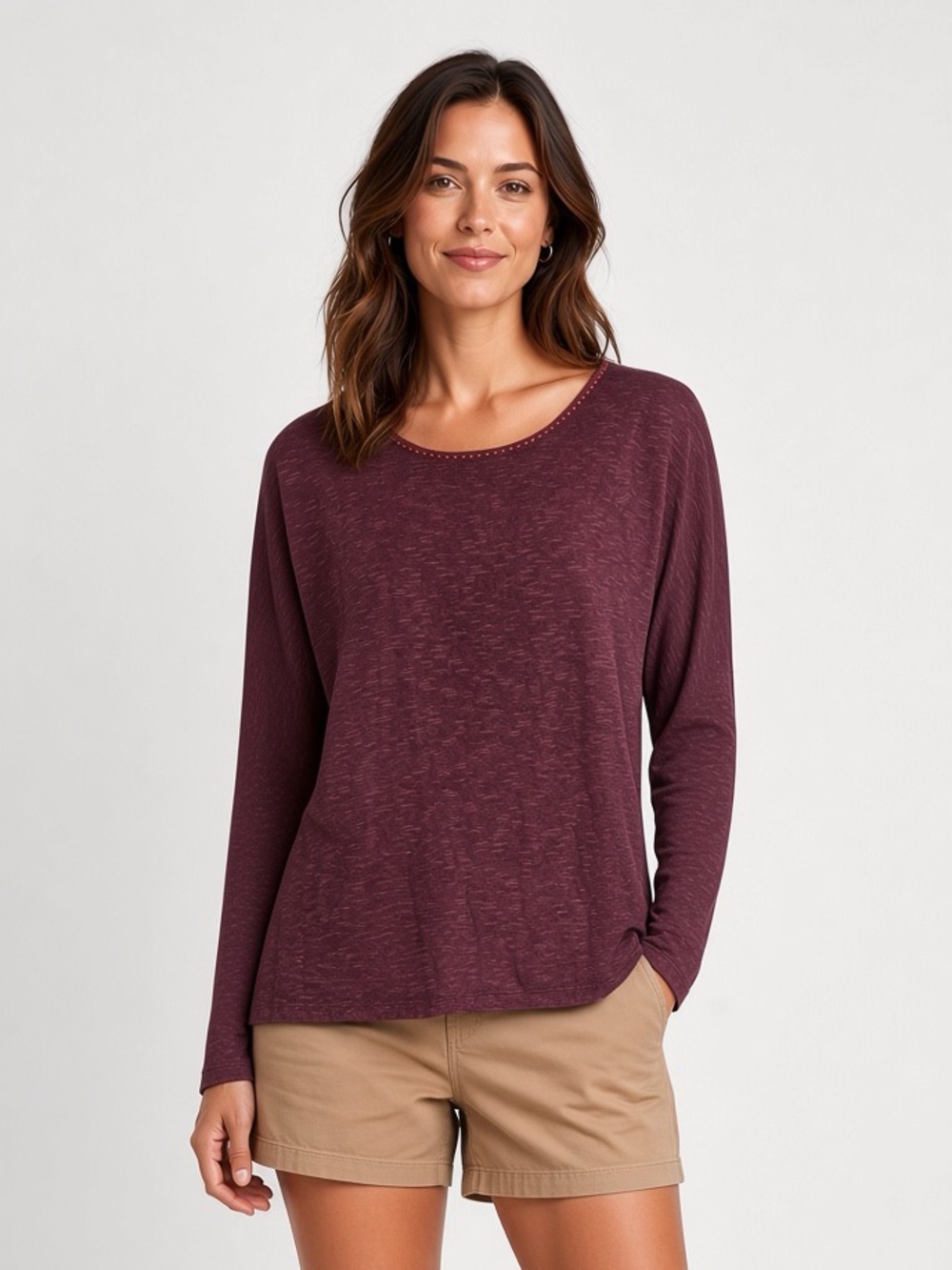 Toad&Co Downton Tencel/Cotton Long sleeve Tee (Style T1241603) - Rust